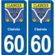 60 Clairoix blason autocollant plaque immatriculation stickers ville