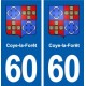 60 Coye-la-Forêt blason autocollant plaque immatriculation stickers ville