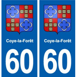60 Coye-la-Forêt blason autocollant plaque immatriculation stickers ville