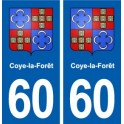 60 Coye-la-Forêt blason autocollant plaque immatriculation stickers ville