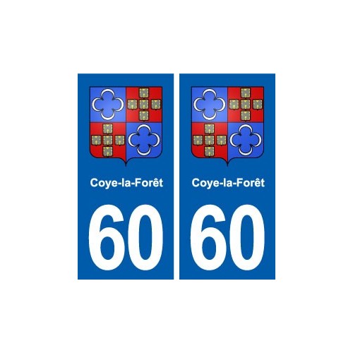 60 Coye-la-Forêt blason autocollant plaque immatriculation stickers ville
