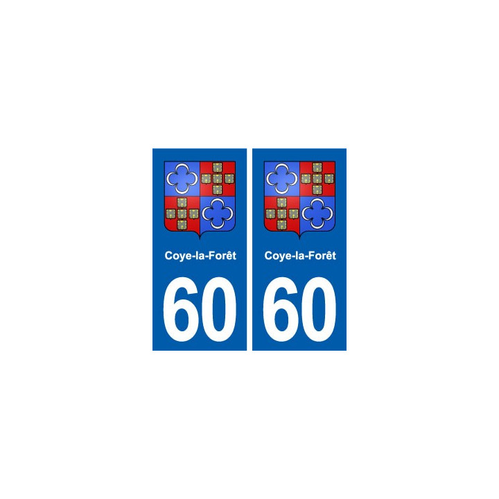 60 Coye-la-Forêt blason autocollant plaque immatriculation stickers ville