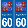 60 Coye-la-Forêt blason autocollant plaque immatriculation stickers ville