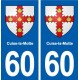 60 Cuise-la-Motte blason autocollant plaque immatriculation stickers ville