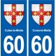 60 Cuise-la-Motte blason autocollant plaque immatriculation stickers ville