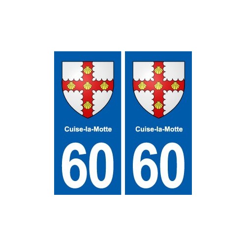60 Cuise-la-Motte blason autocollant plaque immatriculation stickers ville