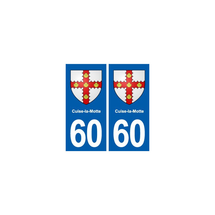 60 Cuise-la-Motte blason autocollant plaque immatriculation stickers ville