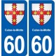 60 Cuise-la-Motte blason autocollant plaque immatriculation stickers ville