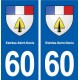 60 Estrées-Saint-Denis blason autocollant plaque immatriculation stickers ville