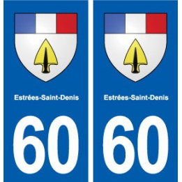 60 Estrées-Saint-Denis blason autocollant plaque immatriculation stickers ville