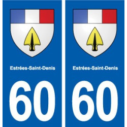 60 Estrées-Saint-Denis blason autocollant plaque immatriculation stickers ville