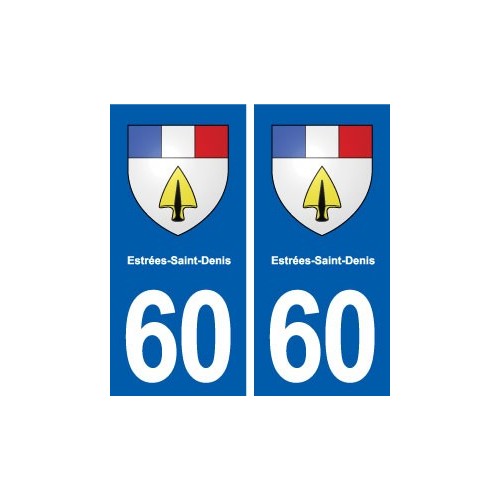 60 Estrées-Saint-Denis blason autocollant plaque immatriculation stickers ville