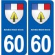 60 Estrées-Saint-Denis blason autocollant plaque immatriculation stickers ville