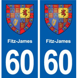 60 Fitz-James blason autocollant plaque stickers ville