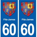 60 Fitz-James blason autocollant plaque stickers ville
