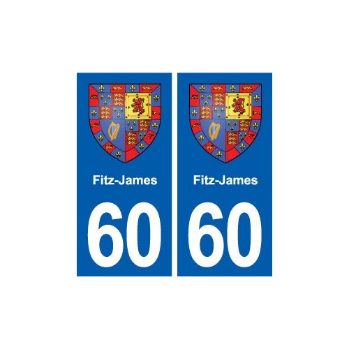60 Fitz-James blason autocollant plaque stickers ville