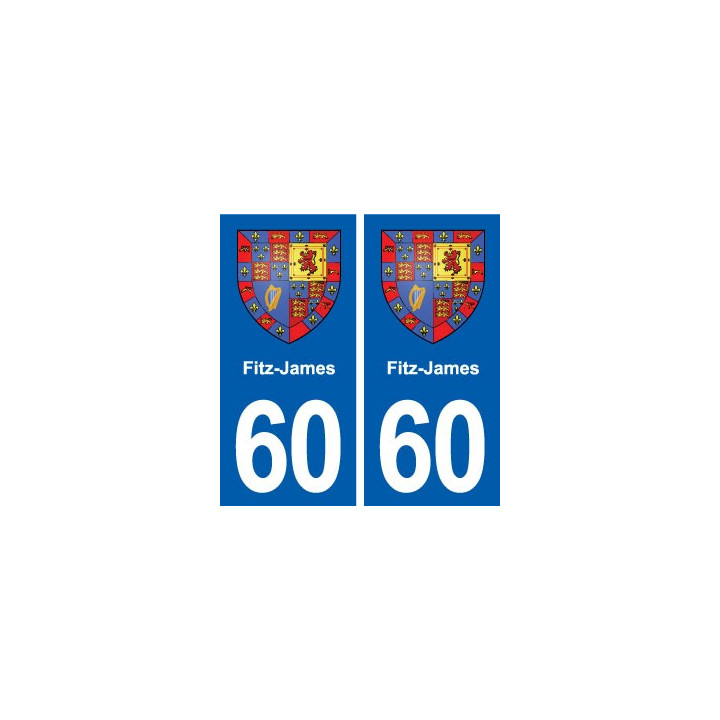 60 Fitz-James blason autocollant plaque stickers ville