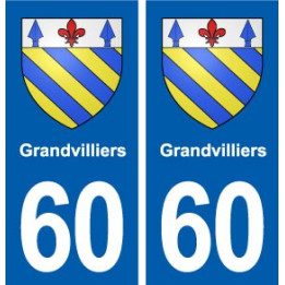 60 Grandvilliers blason autocollant plaque stickers ville