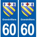 60 Grandvilliers blason autocollant plaque stickers ville