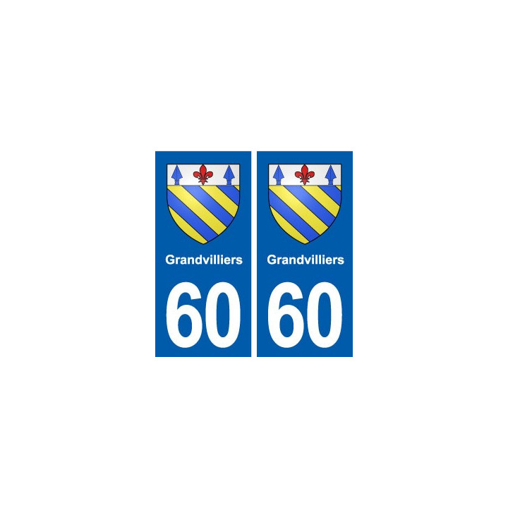 60 Grandvilliers blason autocollant plaque stickers ville