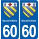 60 Grandvilliers blason autocollant plaque stickers ville