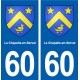 60 La Chapelle-en-Serval blason autocollant plaque stickers ville
