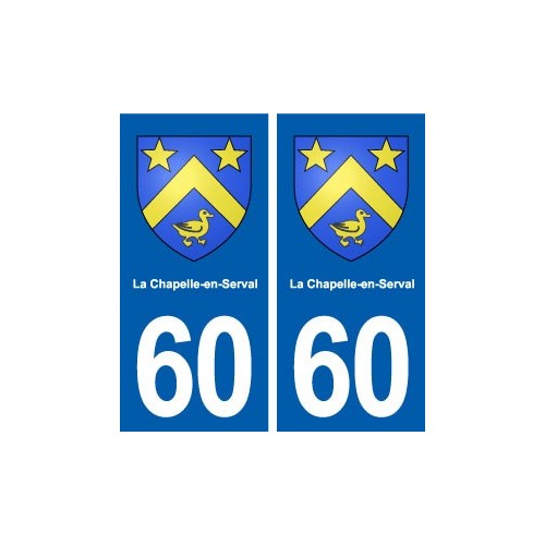 60 La Chapelle-en-Serval blason autocollant plaque stickers ville