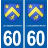 60 La Chapelle-en-Serval blason autocollant plaque stickers ville