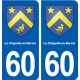 60 La Chapelle-en-Serval blason autocollant plaque stickers ville