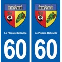 60 Le Plessis-Belleville blason autocollant plaque stickers ville
