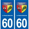 60 Le Plessis-Belleville blason autocollant plaque stickers ville