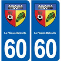 60 Le Plessis-Belleville blason autocollant plaque stickers ville