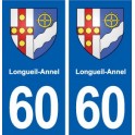 60 Longueil-Annel blason autocollant plaque stickers ville