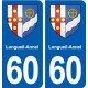 60 Longueil-Annel blason autocollant plaque stickers ville