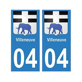 04 Villeneuve ville autocollant plaque