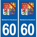 60 Nanteuil-le-Haudouin coat of arms sticker plate stickers city