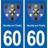 60 Neuilly-en-Thelle blason autocollant plaque stickers ville