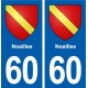 60 Noailles blason autocollant plaque stickers ville