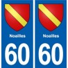 60 Noailles blason autocollant plaque stickers ville