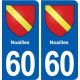 60 Noailles blason autocollant plaque stickers ville