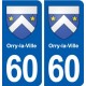 60 Orry-la-Ville blason autocollant plaque stickers ville