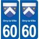 60 Orry-la-Ville blason autocollant plaque stickers ville