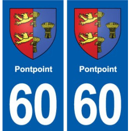 60 Pontpoint blason autocollant plaque stickers ville