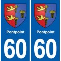 60 Pontpoint blason autocollant plaque stickers ville
