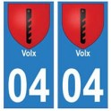 04 Volx ville autocollant plaque