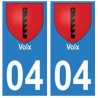 04 Volx ville autocollant plaque