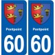 60 Pontpoint blason autocollant plaque stickers ville