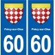 60 Précy-sur-Oise blason autocollant plaque stickers ville