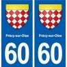 60 Précy-sur-Oise blason autocollant plaque stickers ville