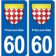 60 Précy-sur-Oise blason autocollant plaque stickers ville